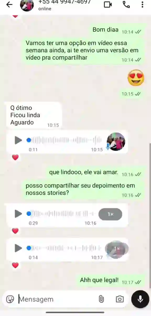 Vídeo de depoimento de cliente Canção Divina
