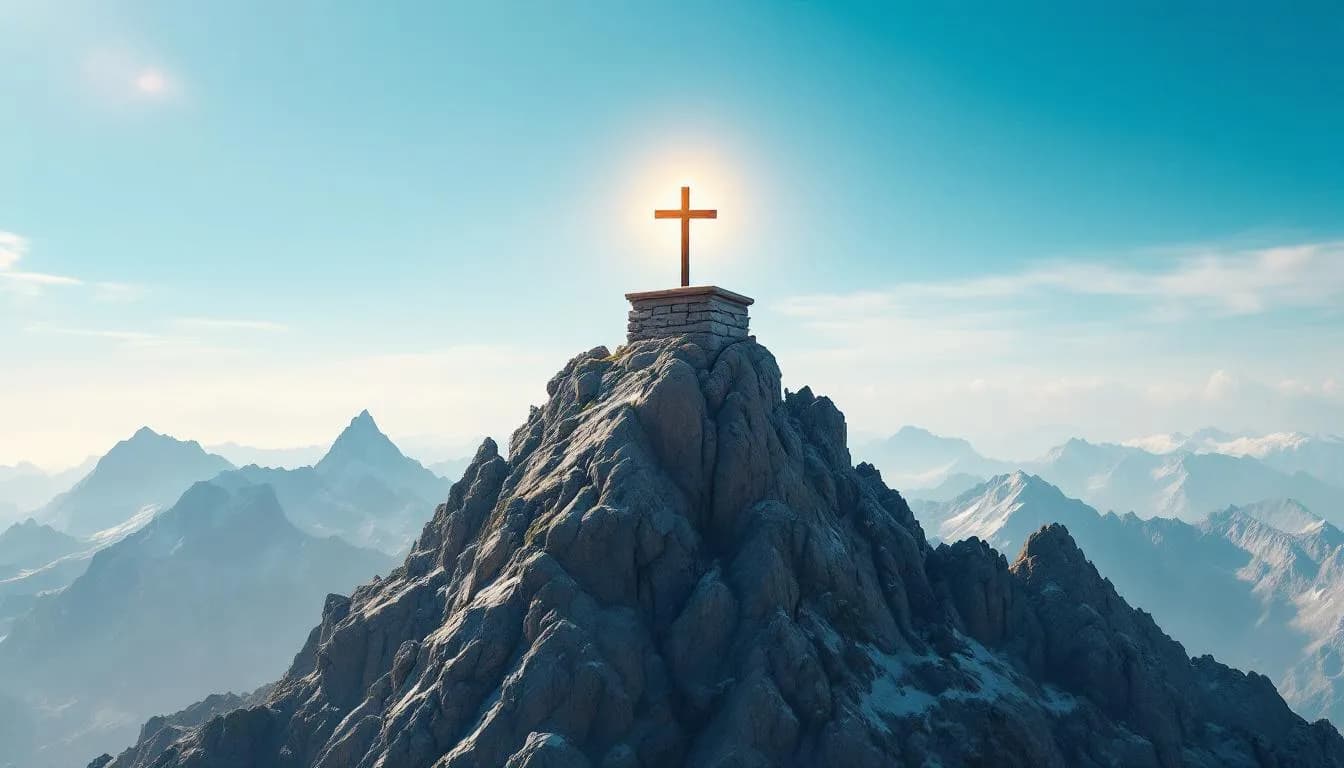 Cómo convertir un logro personal en una canción hecha a medida Persona con los brazos en alto en la cima de una montaña al amanecer, tras alcanzar una meta difícil